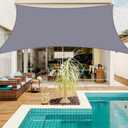 Neween Waterproof Shade Sails，Rectangle UV Block Light Grey Sun Shade Sail, Canopy for Outdoor Patio and Garden, Yard Activities (10'x13')