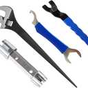 4PS Tub Drain Remover Wrench Removal Tool,Black 10" Adjustable Plumbers Wrench,Adjustable Pin Spanner for Angle Grinder Machine,Faucet Wrench