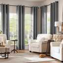  Linen Textured Blackout Curtain 84 Inches Long for Living Room Room Darkening Thermal Insulated Grommet Top Window Drape for Bedroom 38x84 Grey 1 Panel