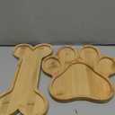 2 Pcs Cute Shaped Bamboo Serving Tray, Paw and Bone Shaped Charcuterie Boards with Grooves, Natural Wooden Snack Platters, Lovely Candy Dish Bowls for Party, Housewarming Gifts