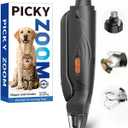 2-in-1 Dog & Cat Nail Clippers and Grinder with Light  Safety Guard to Avoid Overcutting, Sharp Blade, Painless Quiet Pet Nail Claw Trimmers, Professional Grooming Tool for Large Small Pets (Black)