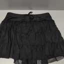 Avidlove Mini Skirt Women's Mesh Ruffle Y2K Skirts Multi-Layer Flowy Lingerie Skirt (Black, L)