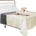 Ameritex Pet Bed Blanket Reversible 100% Waterproof Velvet Super Soft for Sofa and Bed (40x60 Inches, Cream+Grey)