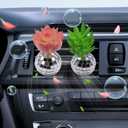 Kohlrabi 6 Pcs Upgraded Car Succulent Air Fresheners Clips, Air Vent Clips, Disco Ball Car Accessory Interior Decor for Men Women Teens (1 Count (Pack of 6))