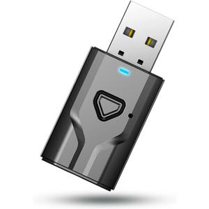 USB Bluetooth 5.0 Transmitter Receiver, 2-in-1 Wireless Audio Adapter, 3.5mm Aux Blutooth Adapter, Built in Mic/Low Latency/HD Audio/Plug n Play-for TV/PC/Car/Home Speaker/Headphone