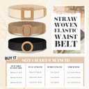 Syhood 3 Pieces Straw Woven Elastic Waist Belt for Women Bohemian Dress Braided Belt