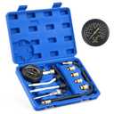 Orion Motor Tech Engine Compression Tester Kit, 9 pc Cylinder Compression Tester Kit with Spark Plug Tester 4 Adapters, Adjustable Engine Cylinder Pressure Gauge Kit for Gasoline Engines