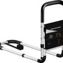 KingPavonini Bed Rails for Elderly Adults Safety - Adjustable Bed Cane with Non-Slip Ergonomic Handle and Storage Pocket, Bed Railings for Seniors Hold up to 350 Lbs, Tool-Free Installation (Medium)