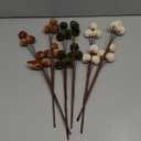 6 Pcs 14 Inch Christmas Tree Picks Velvet Christmas Ornaments Spheres Ball Pick Velvet Xmas Tree Branches Hanging Decoration Wreath Home Office Party Ornament (Brown, Green, Beige)