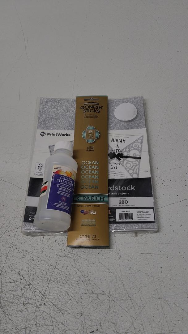 Silver Glitter Cardstock size 8.5x11, Air Freshener Aromatizador 20Cont, Odorless Thinner Displvente Sin Olor