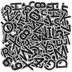 108Pcs Iron on Letter Patches, Numbers 0-9, Letters A-Z Embroidered Applique Patches for Clothes, Hats, Backpacks DIY Accessories - Black