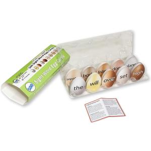 2 x Sight Word Games 500 Natural Egg Sight Word Flash Cards Kindergarten Game - Egg Fry Word Flash Cards Reading Games - Preschool Games, Kindergarten Learning Games - Egg Flashcards in Carton