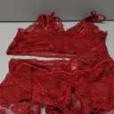 SweatyRocks Women's 2 Piece Lingerie Set Sheer Lace Cut Out Bra and Panty Teddy Lingerie (X-Large, Burgundy)