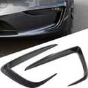 Front Fog Light Trim Cover for Tesla Model Y, 2PCS Fog Lamp Eyebrow Eyelids Cover Frame Blade Trim, Spoiler Accessories Fit Model Y 2017-2023 2024, Glossy Carbon Fiber