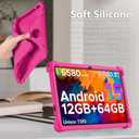 ATOOZ for DOOGEE Tab A9 Case 10.1 Inch 2025,Soft Silicone Kids Case for DOOGEE Tab A9 Pro 10.1 Tablet with PC Stand (Rose Red)