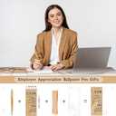 Sayglossy 48 Sets Team Gifts for Employees Coworkers Office Motivational Wood Bamboo Pen with Inspirational Cards for Staff Group Teacher School Nurse Assistant Gifts