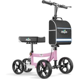 Aojin Knee Scooter for Adults for Foot Injuries, Storage Bag, 8'' Wheels
300lbs Foldable Leg Knee Scooter, Dual Brake, Adjustable Height, 13" Knee Pad, Crutch Alternative for Ankle Recovery, Pink
