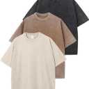 Arssm Men Oversized T Shirts Vintage Tee Loose Fit Short Sleeve Casual Streetwear Baggy Washed Unisex Tops, XL