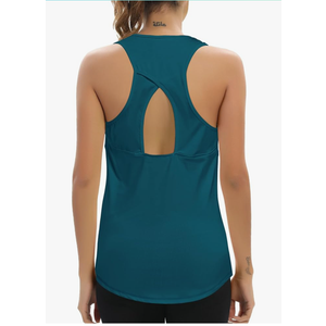 Aeuui Womens Workout Tops Open Back Racerback Tank Tops Sleeveless Yoga Athletic Running Shirts Gym Clothes for Women SIZE L