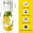 Lily's Home Bedside Night Water Carafe with Tumbler Glass, Easy Pour Spout for No-Mess Use in Bedroom, Bathroom, or Kitchen, Use Cup as Lid, Acrylic Break Resistant (16 Ounces)