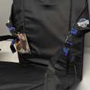 Crazy Creek Original Chair Perfect for Stadium Seats, Camping, Hiking & More, Comfort on All Terrains, Adjustable Straps, Lightweight Design, Water-Resistant (Black W/ Blue)