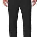 voeeron Men's Elastic Waist Pants Relaxed Fit Casual Pant for Seniors Stretch Waistband (38W x 30L, Black)