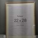 22x28 Picture Frame, 22 x 28 Poster Frame - Solid Oak Wood and Tempered Real Glass, 22"x28" Wood Frame, 22x28 Picture Frame Matted to 18x24, 22 by 28 Art Frame, Natural Oak Color