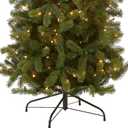 National Tree Company 9 ft Pre-Lit Downswept Douglas Fir Slim Artificial Christmas Tree, 500 Clear Lights, 1,090 Tips, Includes Stand, Green