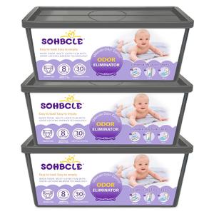 Refills Compatible with Genie Easy Roll Signature Diaper Pail and Platinum Diaper Pail, Upgraded 90 Bags Hold up to 4200 Newborn Diapers, Extra Thickness Powerful Odor Control (30 Count (Pack of 3))