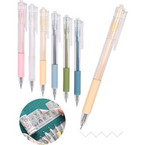 Knife Pen Craft Cutting Tools - Precision Paper Cutter Pen with Refillable Tungsten Steel Cutter Head Refill, 6 PACK