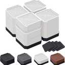 Bed Risers and Furniture Risers, Heavy Duty Adjustable Lifting Blocks for Couches, Desks, and Chairs, Elevates 1.53 or 4.3 Inches, Holds up to 4000 lbs (White)