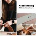 Leather Magnetic Bands Compatible with Apple Watch 11/10/9/8/7/6/5/4/3/2/1/SE/SE2/Ultra, Women Men Wristbands for iWatch 49mm/46mm/45mm/44mm/42mm/41mm/40mm/38mm (Beige+ Starlight Buckle)