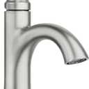 Moen Wellton Single-Handle Spot Resist Brushed Nickel Bathroom Faucet, One Hole Bathroom Sink Faucet with Optional Deck Plate and Drain Assembly, 84980SRN