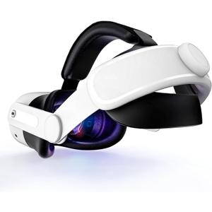 Head Strap for Meta Quest 3S/3, Lightweight Headstrap Replacement for Oculus Quest 3/3s, Nexatrix VR Headset Elite Strap Accessories with Adjustable Hinge and Enlarged Head Support (White)