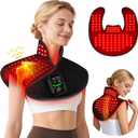 Red Light Therapy for Neck Shoulder with Heat & Massage, 5000mAh Controller Infrared Light Pad with 118 LEDs, Timer & Pulse Modes, Portable Design for Upper Back, Shoulder, Neck, Last 175-190mins (25.5" x 21.2")