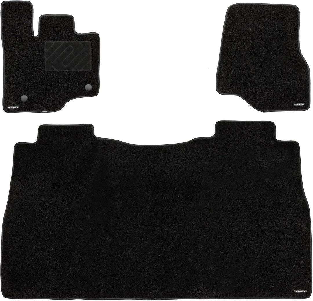 WENNEBIRD Carpet Floor Mats for Ford F-150 SuperCrew Cab 2015-2026, 3Pc | Not for Under-Seat Fold-Flat Storage, 0.6-Inch Ultra-Thick Carpet, Noise-Reducing Comfort, Waterproof TPE Layer, Anti-Slip