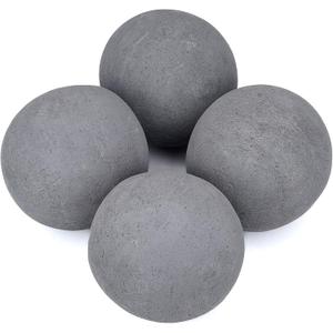 Stanbroil Ceramic Balls - 6" Round Fire Stones for Fire Pit Fire Bowl and Fireplace - Set of 4, Gray