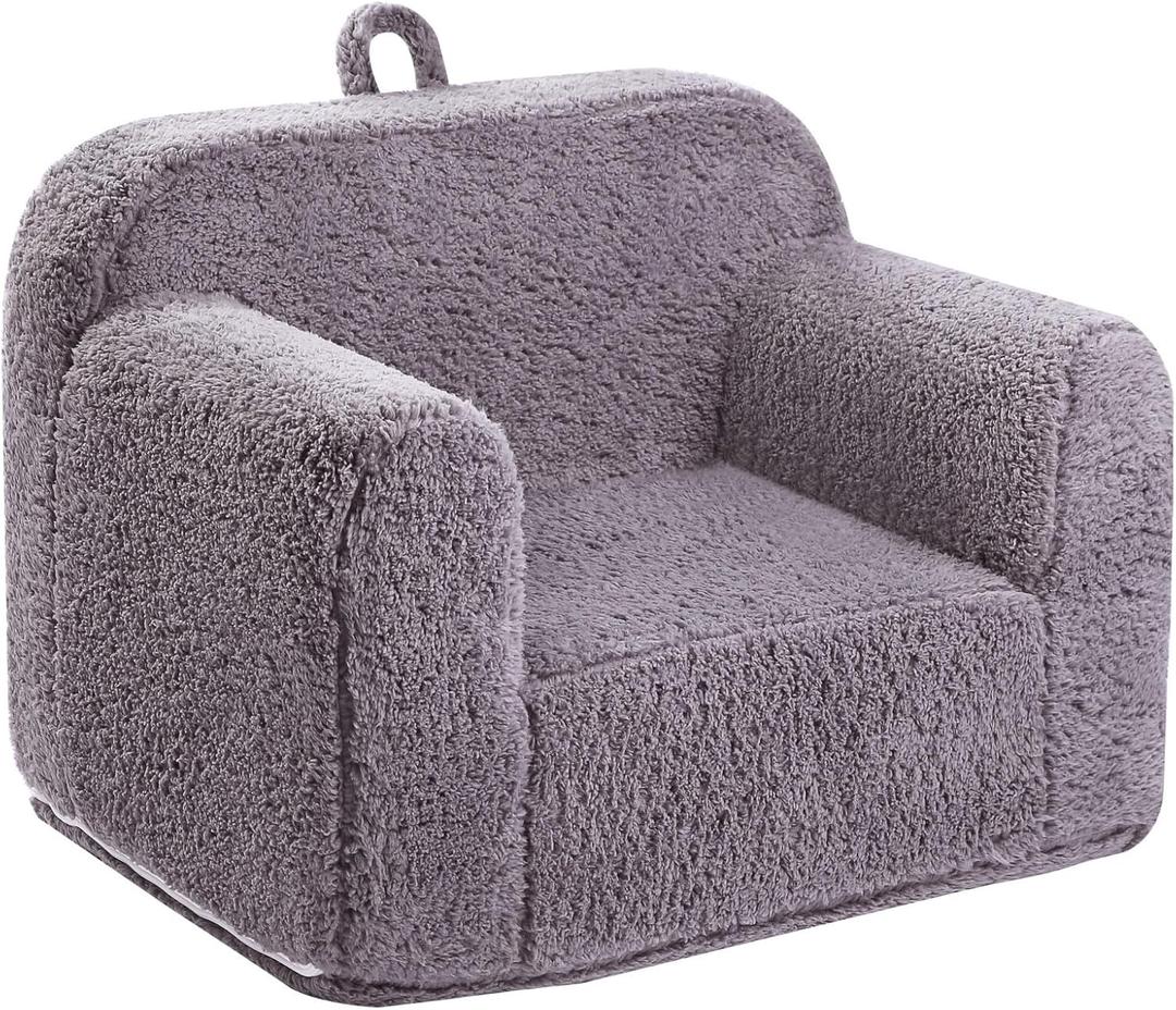 Momcaywex kids snuggly soft chair for boys and girls grey