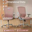 ELABEST Mesh Office Chair,Ergonomic Computer Desk Chair,Sturdy Task Chair- Adjustable Lumbar Support & Armrests,Tilt Function,Comfort Wide Seat, Swivel Home Office Chair (Pink)
