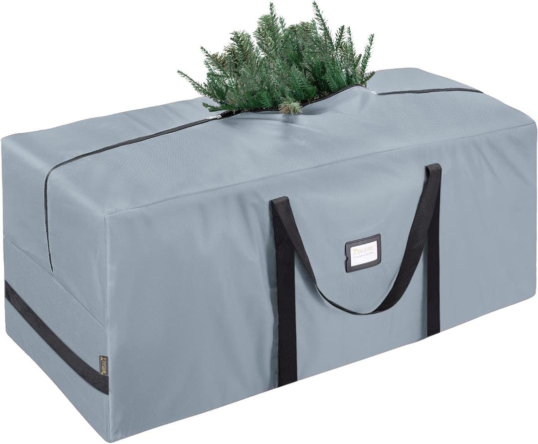 BALEINE 7.5 ft Christmas Tree Storage Bag, Heavy Duty 900D Oxford Fabric with Reinforced Handles and Dual Zippers Wide Opening, Extra Large Storage Container for Trees and Decorations (Grey)