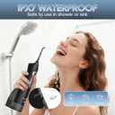Mornwell Water Flosser Cordless, Water Flossers for Teeth - 300ML Tank and 4 Jet Tips, 3 Modes Portable Dental Oral Irrigator, Braces Care, Rechargeable Waterproof Portable Water Flosser (Black A)