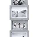 Malden 4-Opening 4" x 6" / 5" x 7" Gray Panel Collage Picture Frame