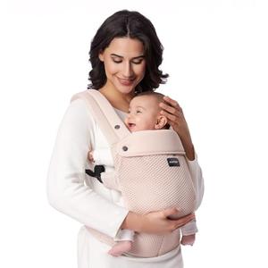 Momcozy Baby Carrier - Ergonomic, Cozy and Lightweight Carrier for 7-45lbs, Effortless to Put On, Ideal for Hands-Free Parenting, Enhanced Lumbar Support, Purehug for Infant to Toddler, Air Mesh-Pink