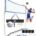 Outdoor Volleyball Net for Backyard. 12FT, 4 Adjustable Height Options, Ball with Pump, Boundary Markers