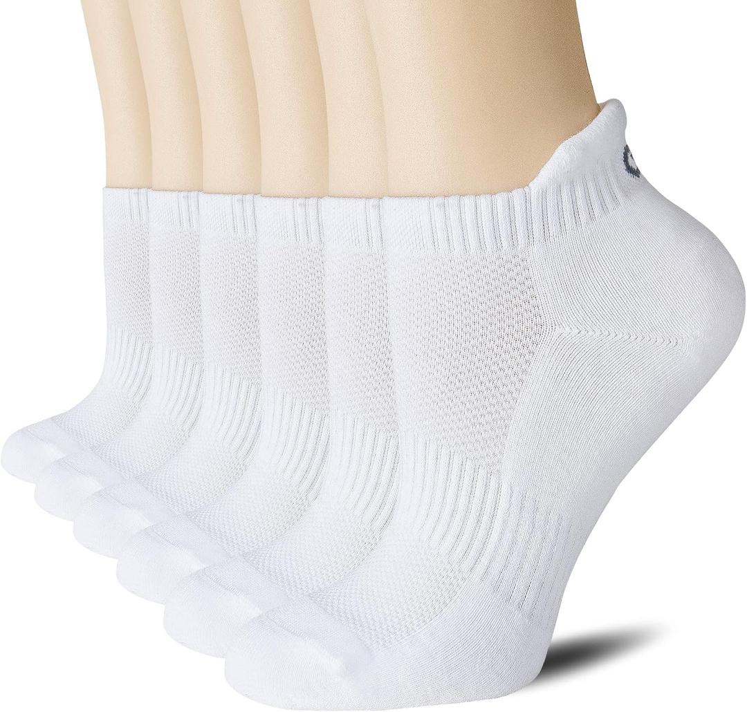 CS CELERSPORT 6 Pairs Ankle Athletic Running Socks Low Cut Sports Tab Socks for Men and Women