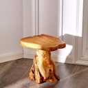 Cedar Live Edge Wood Tree Stump Stool 13.5"x12"x14"H Solid Natural Coffee End Table Rustic Plant Stand for Living Room Bedroom Patio Accent Side Table Outdoor Garden Foot Rest Stool