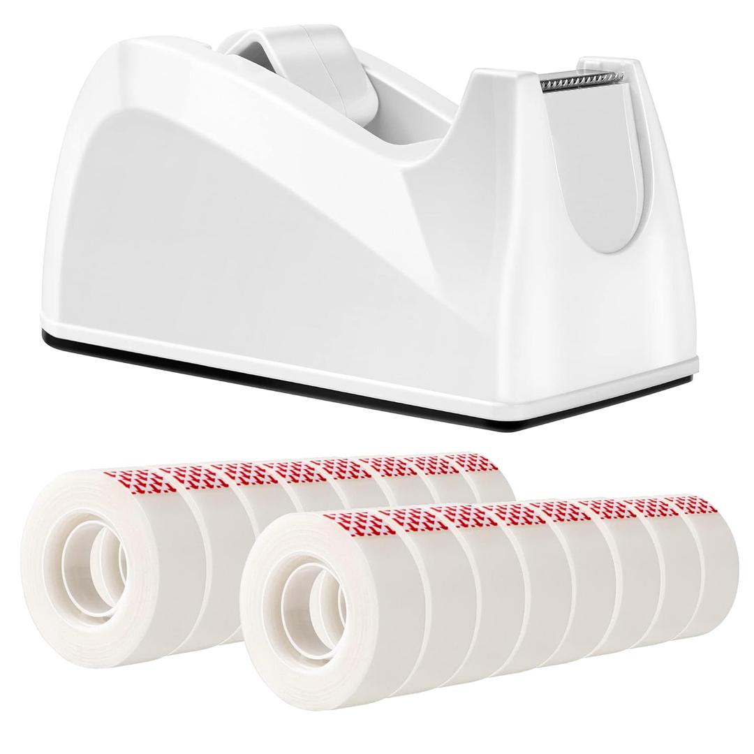 Amazon Basics Tape Dispenser with Refill Rolls - 3/4" x 1300" (36 yds), 16 Pack, Matte Finish