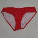 Fanuerg Women's Bikini Bottom Cross V Cut Front Swimsuit Full Coverage Bathing Suit Bottoms (X-Large, Red)