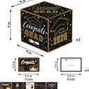 6 x Graduation Decorations 2026,Graduation Card Box with 45 Advice Cards, Black Gold Congrats Grad Wish Card Holder Box for Graduation Party Decorations
