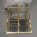 ELLDOO Clear Glass Storage Box with 2 Drawer, Gold Mirrored Jewelry Makeup Display Organizer Case, Decorative Tower Box Storage for Trinket Perfume Lipstick Figure Statue Toy Display